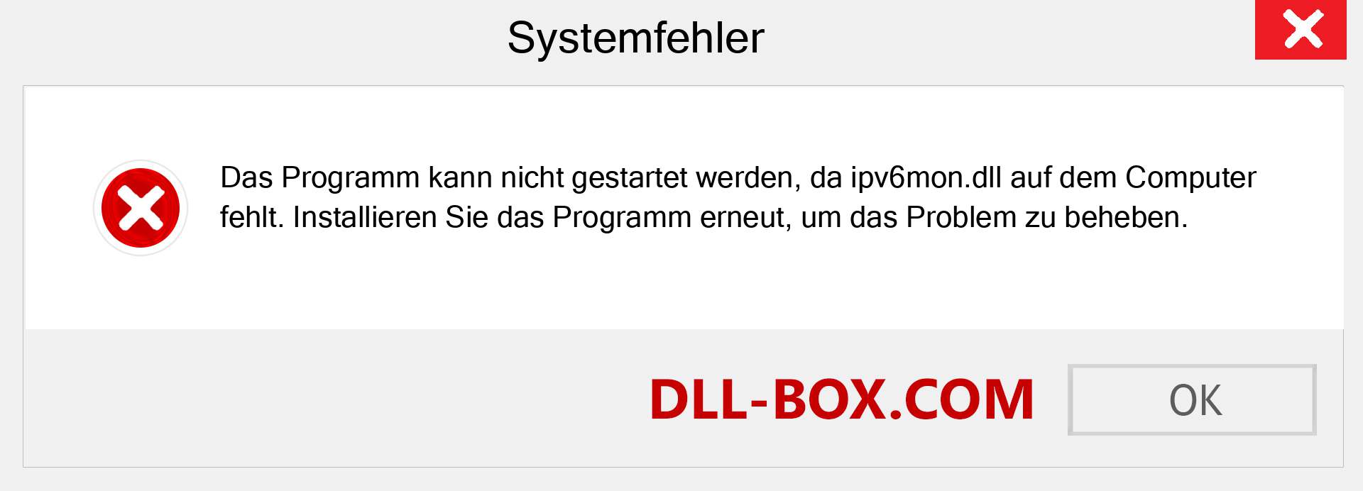 ipv6mon.dll-Datei fehlt?. Download für Windows 7, 8, 10 - Fix ipv6mon dll Missing Error unter Windows, Fotos, Bildern